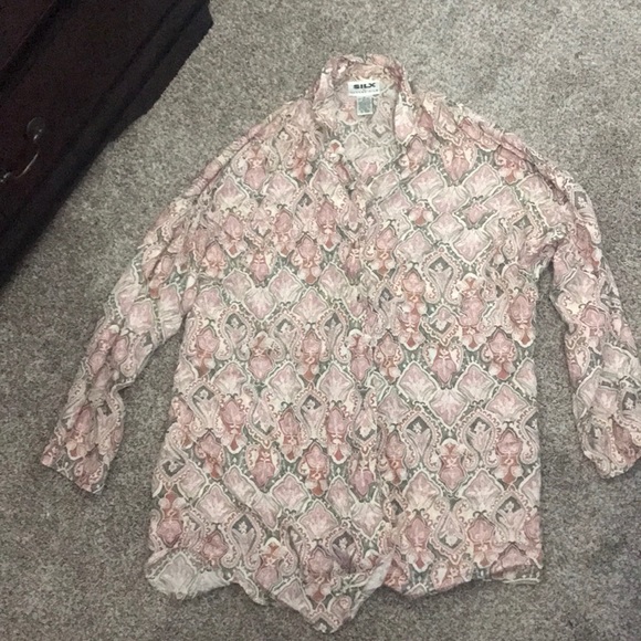 Silx by August Silk 100% silk pattern shirt - Picture 2 of 2